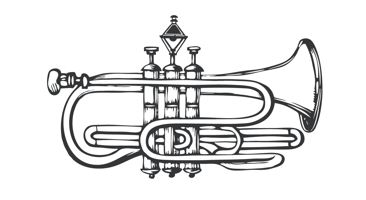 French Horn Drawing